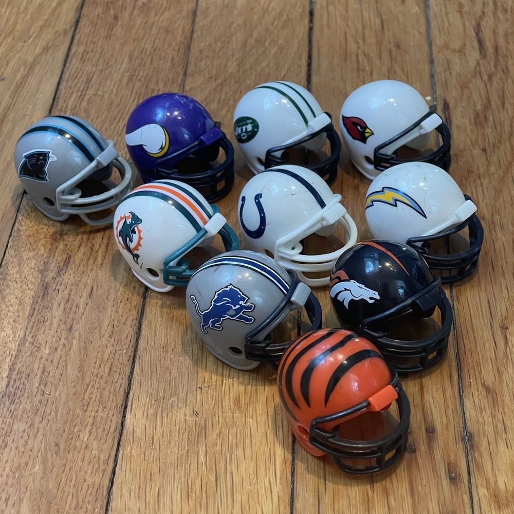 NFL Mini 2" Football Helmets Vintage Gumball Size Lot Of 10